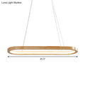 Modern ellipse wood pendant ceiling light in beige with warm wooden frame and built-in glowing led bulb included