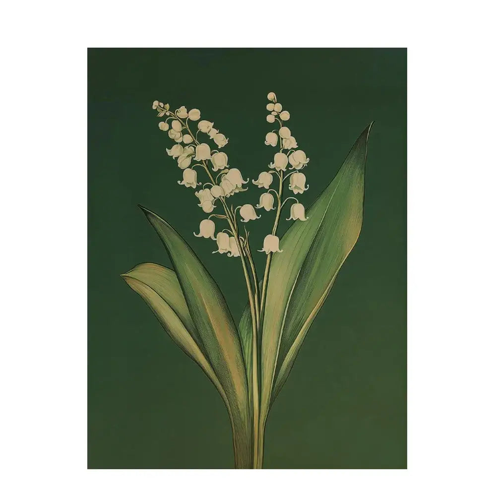 DecorBites™ Emerald Green Lily of the Valley Wall Art