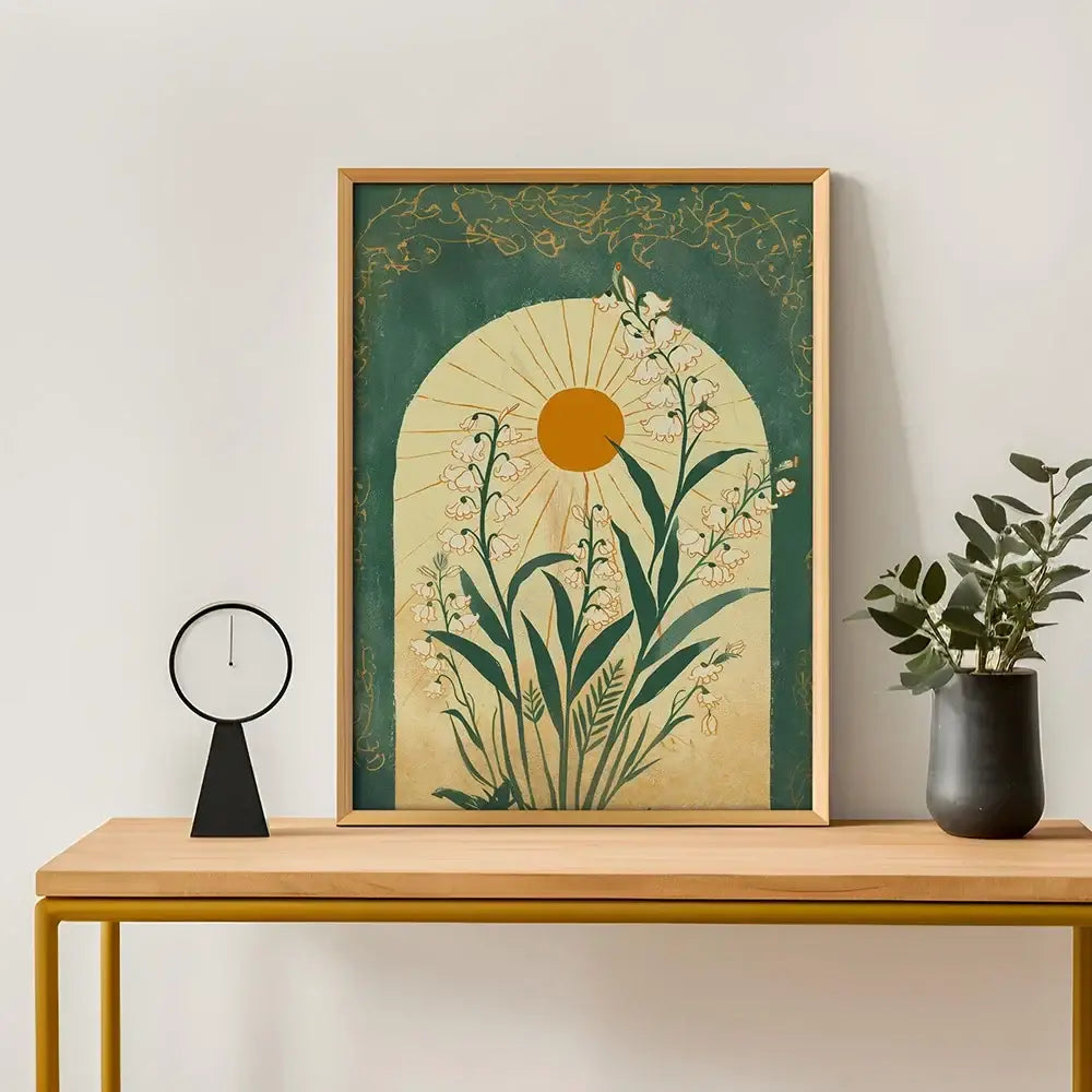 DecorBites™ Emerald Green Lily of the Valley Wall Art