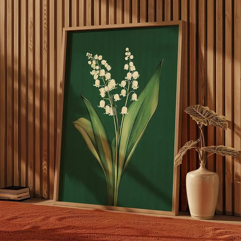 DecorBites™ Emerald Green Lily of the Valley Wall Art