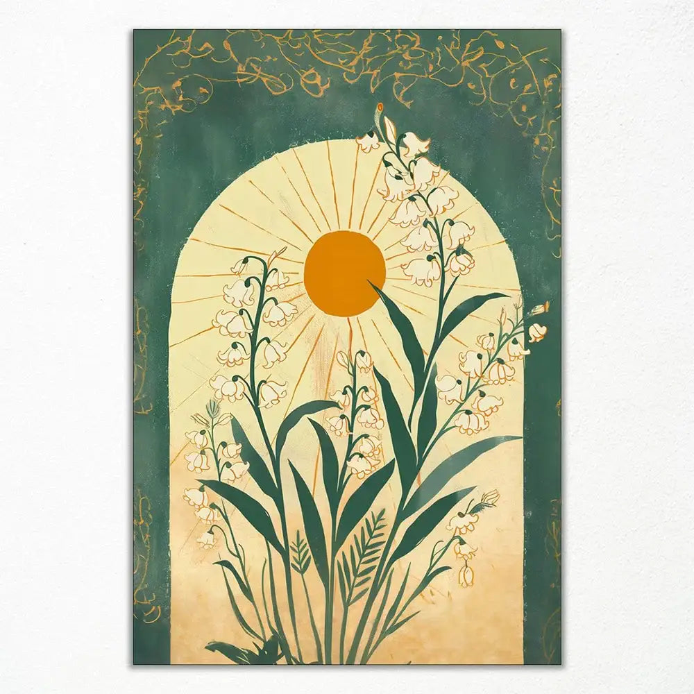 DecorBites™ Emerald Green Lily of the Valley Wall Art