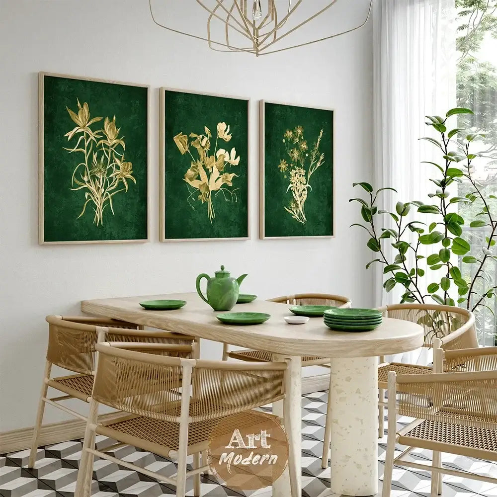 DecorBites™ Emerald Green Lily of the Valley Wall Art