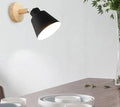 Black conical eryka wall sconce with natural wood base modern nordic wall sconce for stylish lighting decor
