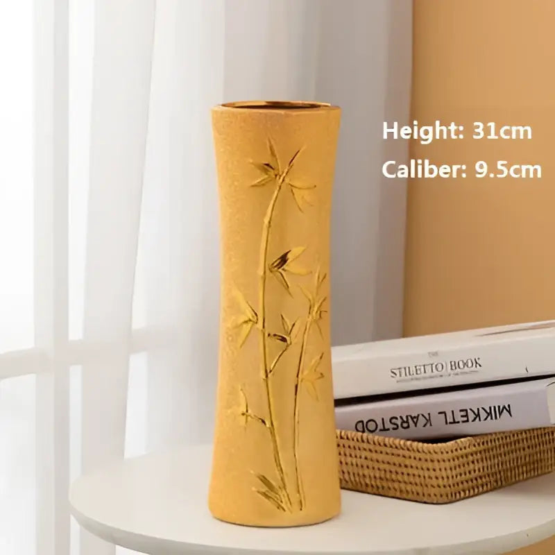 DecorBites™ Europe Gold-Plated Ceramic Vase for Home Decor