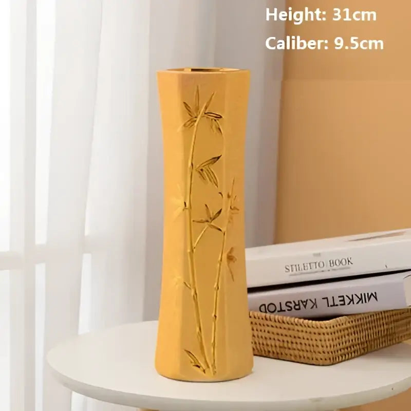 DecorBites™ Europe Gold-Plated Ceramic Vase for Home Decor