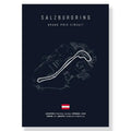 Dark blue decorbites™ f1 circuit canvas painting featuring minimalist salzburgring grand prix map for living room decor