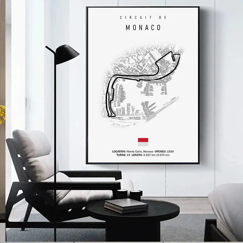 لوحة قماشية DecorBites™ F1 Circuit - فن جداري للرياضات الموتورية