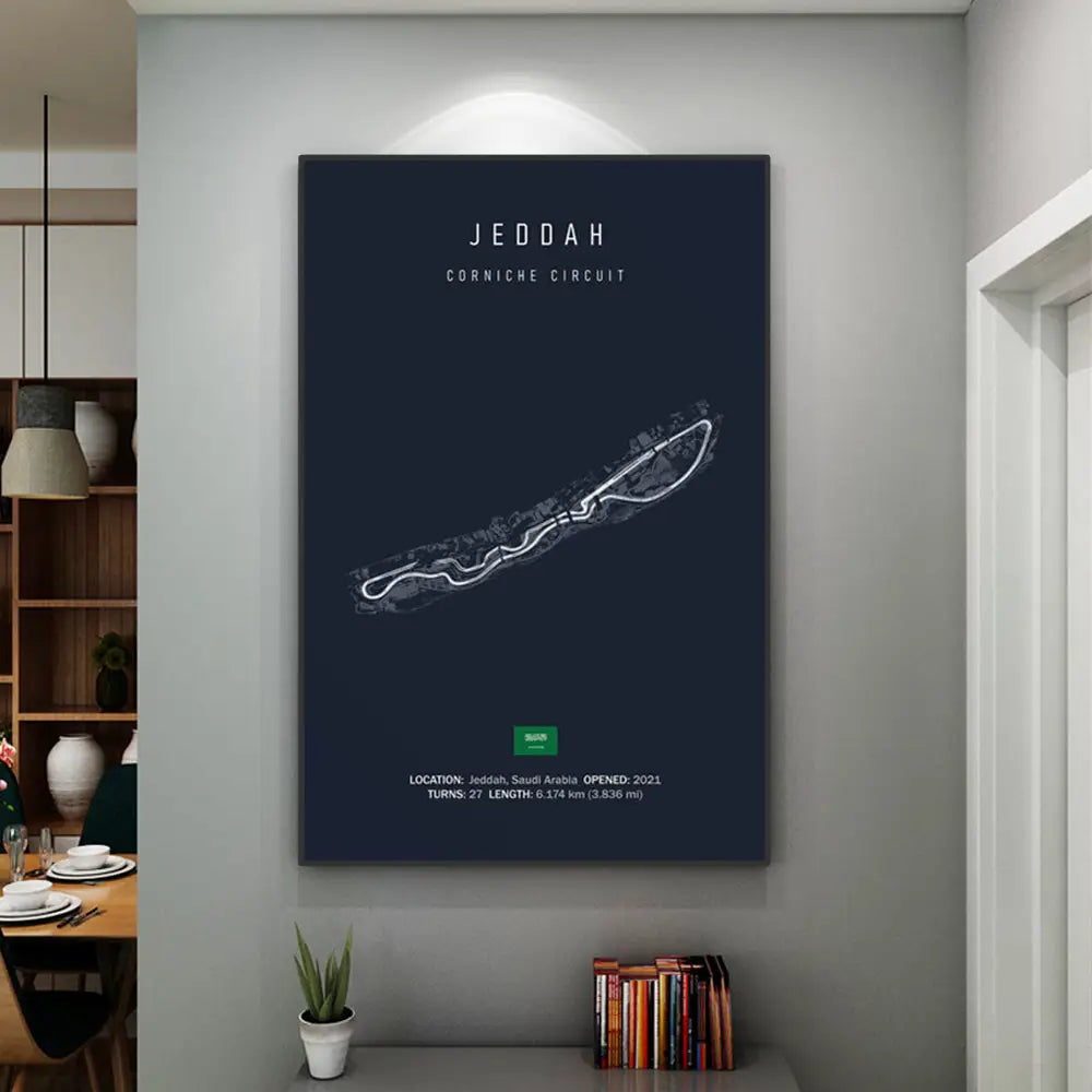 لوحة قماشية DecorBites™ F1 Circuit - فن جداري للرياضات الموتورية