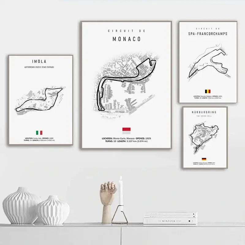 لوحة قماشية DecorBites™ F1 Circuit - فن جداري للرياضات الموتورية