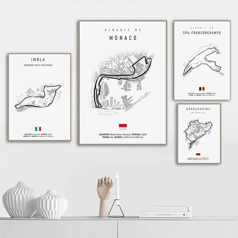 لوحة قماشية DecorBites™ F1 Circuit - فن جداري للرياضات الموتورية