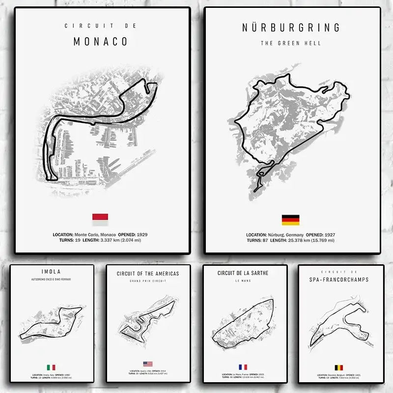 لوحة قماشية DecorBites™ F1 Circuit - فن جداري للرياضات الموتورية