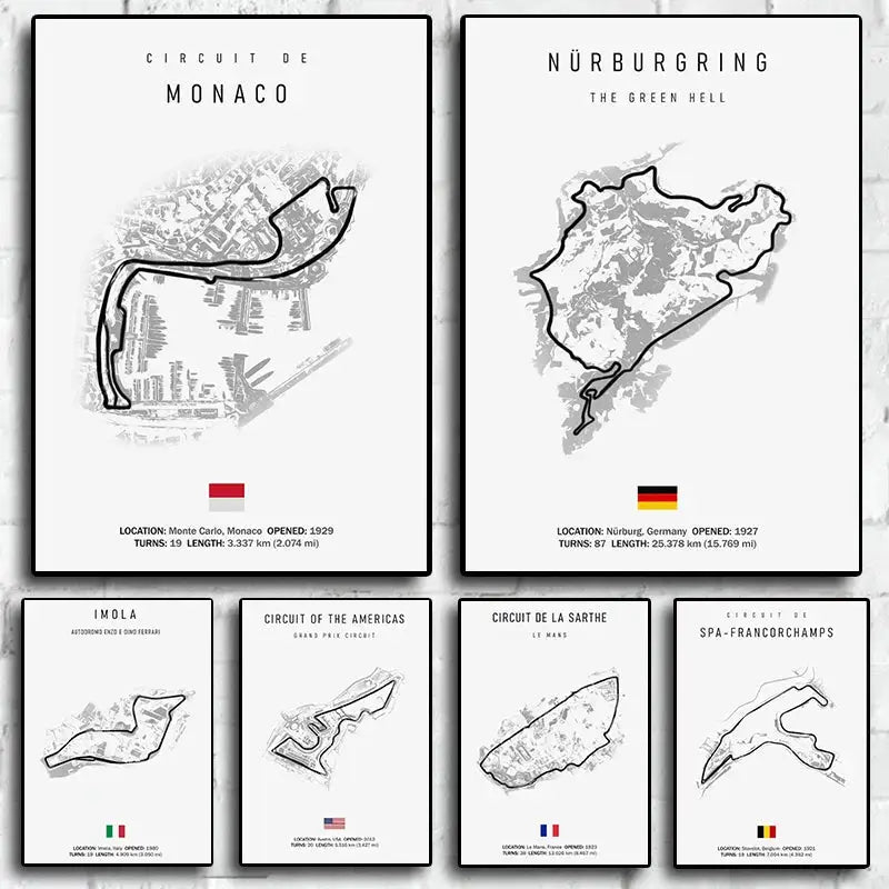 لوحة قماشية DecorBites™ F1 Circuit - فن جداري للرياضات الموتورية