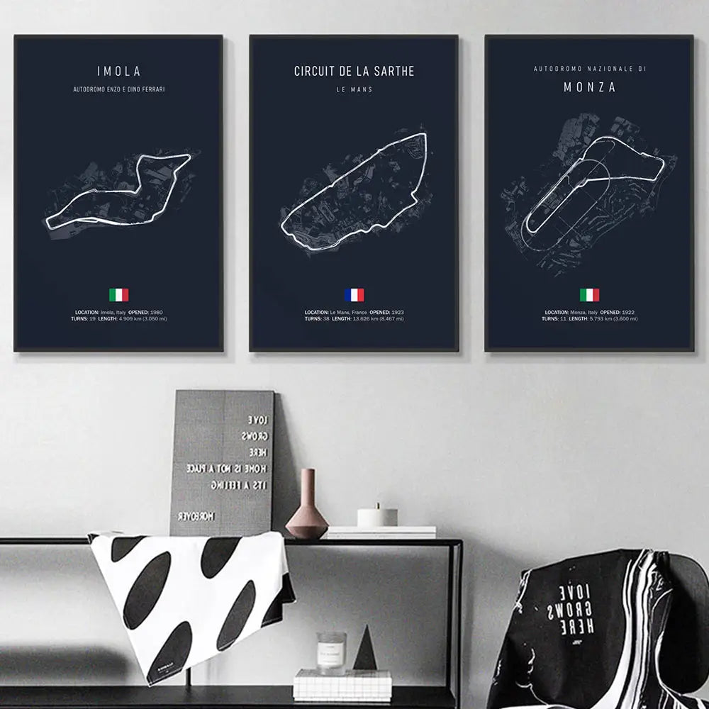 لوحة قماشية DecorBites™ F1 Circuit - فن جداري للرياضات الموتورية