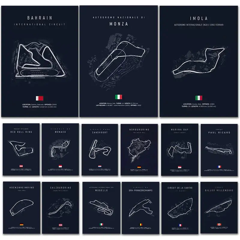 DecorBites™ F1 Racing Circuit Canvas Wall Art