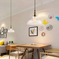 DecorBites™ Farmhouse Clear Glass Brass Pendant Light - Barn Dining Room Hanging Fixture