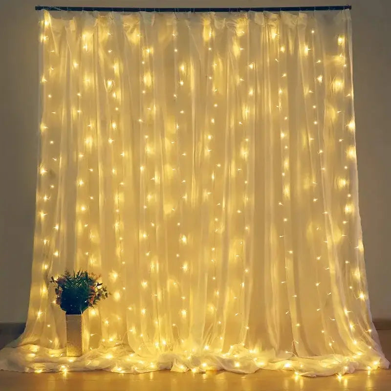 DecorBites™ Festive USB Fairy Lights Curtain Set