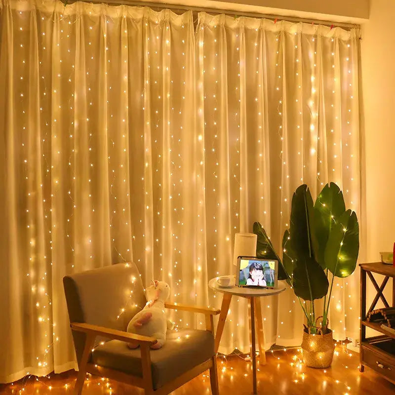 DecorBites™ Festive USB Fairy Lights Curtain Set