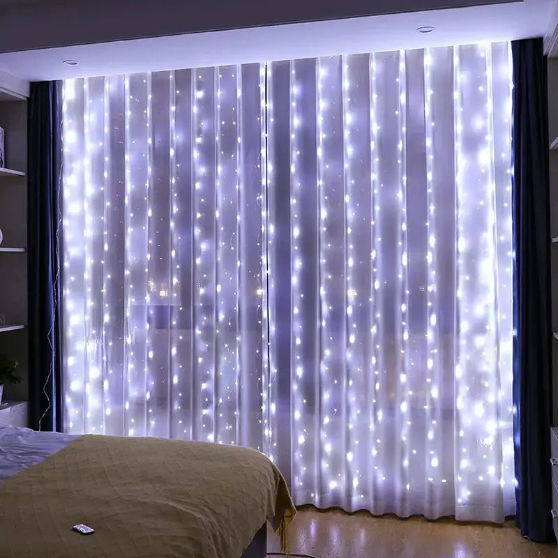 DecorBites™ Festive USB Fairy Lights Curtain Set