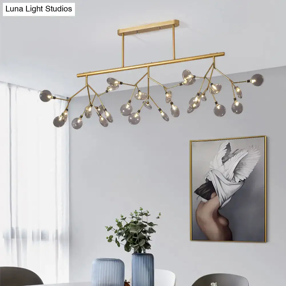DecorBites™ Firefly Island Pendant Light: Elegant Minimalistic Acrylic Lamp for Restaurants (27-Head Suspension)