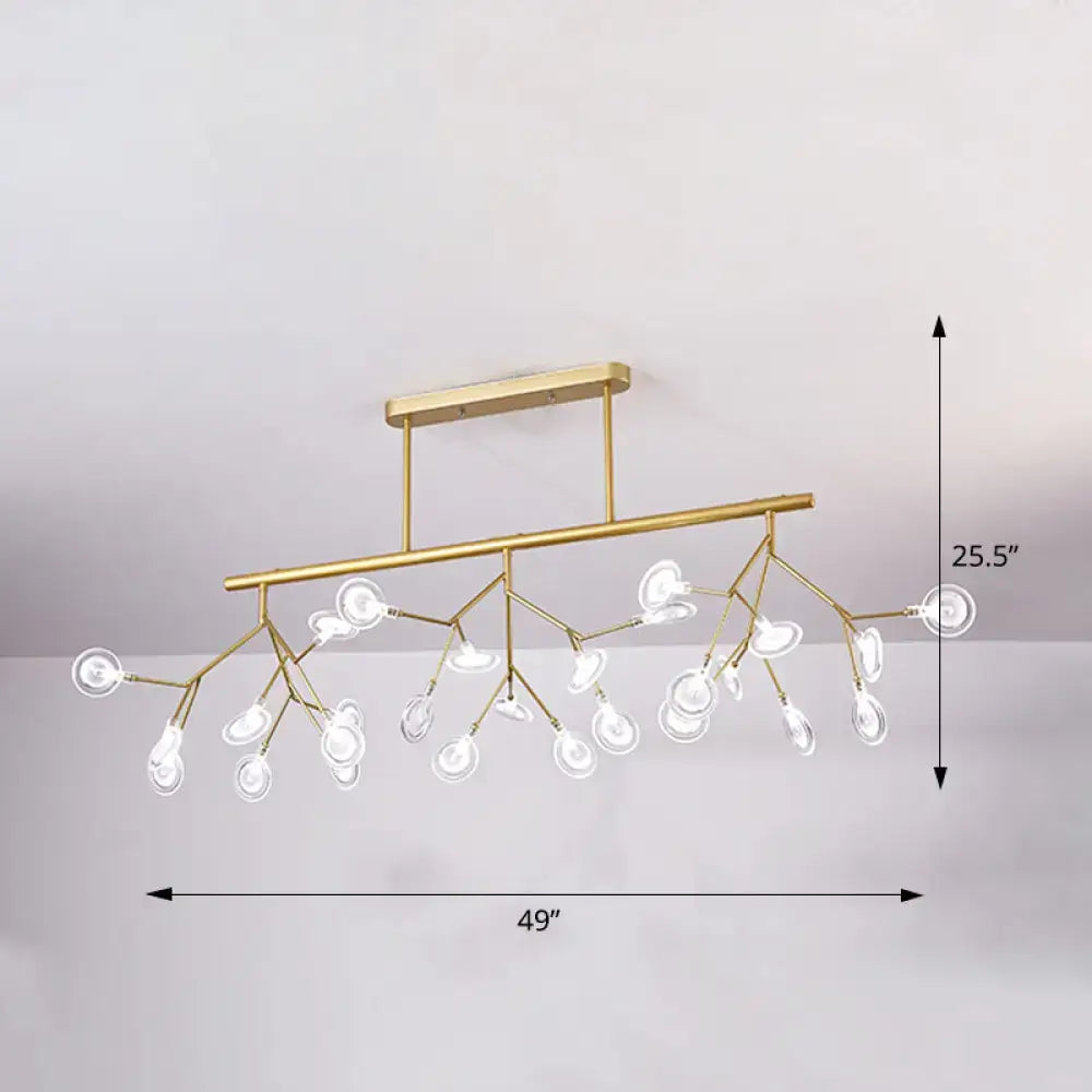 DecorBites™ Firefly Island Pendant Light: Elegant Minimalistic Acrylic Lamp for Restaurants (27-Head Suspension)