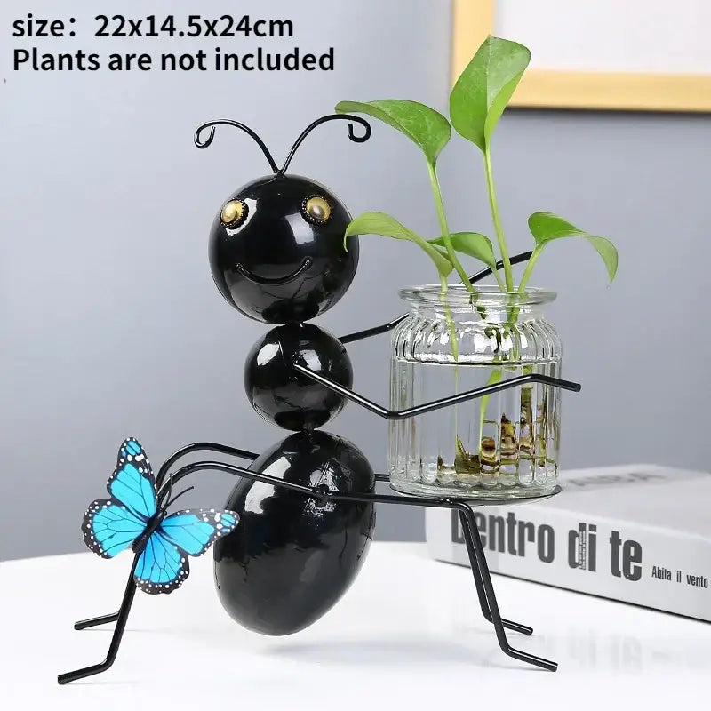 DecorBites™ Flamingo Metal Vase for Home Decor