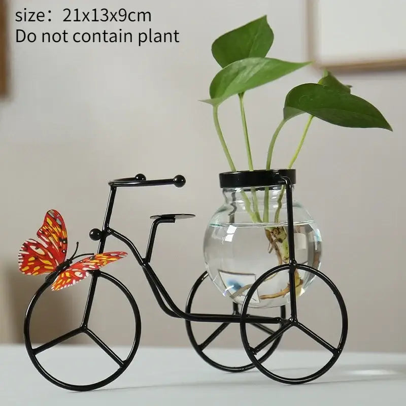 DecorBites™ Flamingo Metal Vase for Home Decor
