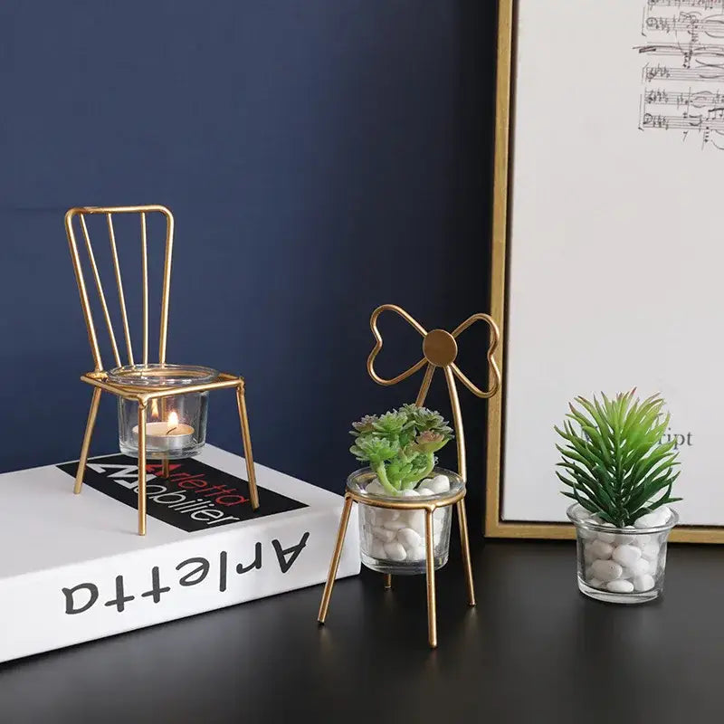 DecorBites™ Flamingo Metal Vase for Home Decor