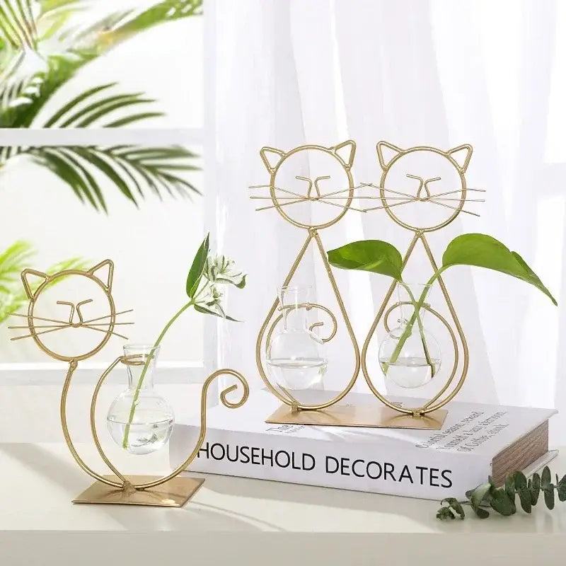 DecorBites™ Flamingo Metal Vase for Home Decor