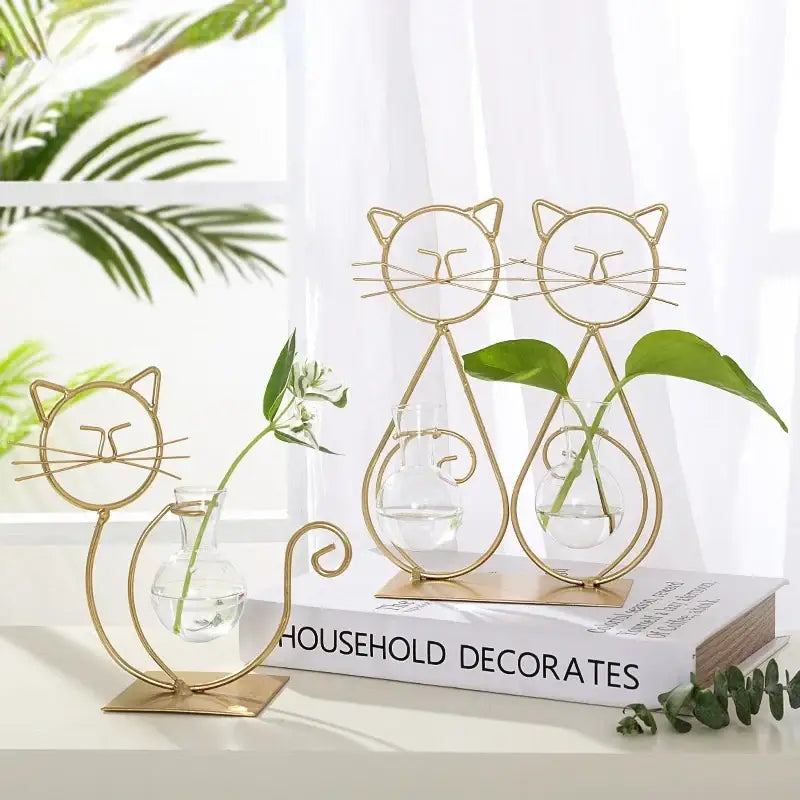 DecorBites™ Flamingo Metal Vase for Home Decor