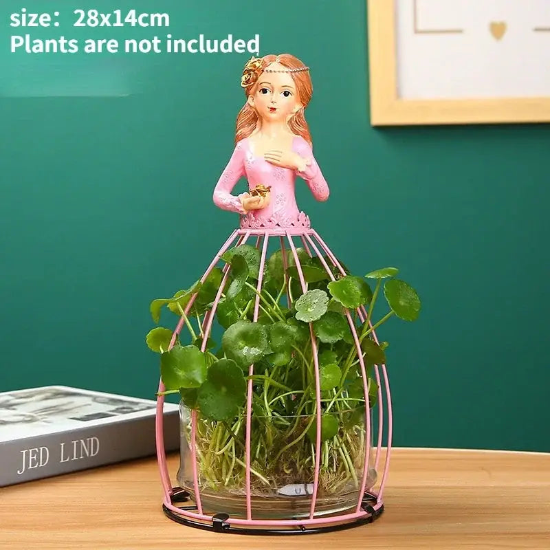DecorBites™ Flamingo Metal Vase for Home Decor