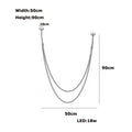 Decorbites flexible leather belt led chandelier light with 90cm width 50cm height two curved cords and 18w bulb