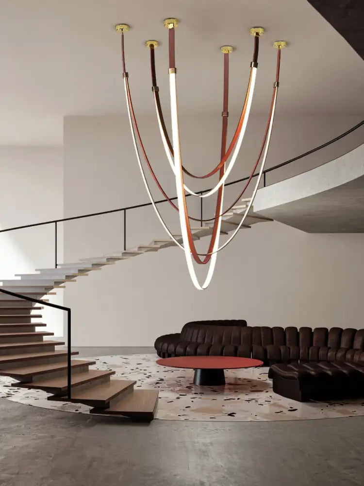 DecorBites™ Flexible Leather Belt LED Chandelier Light
