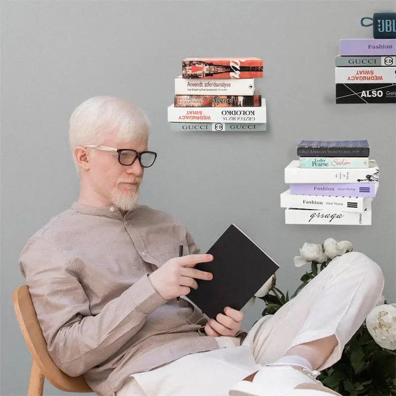 DecorBites™ Floating Metal Bookshelves - Set of 2