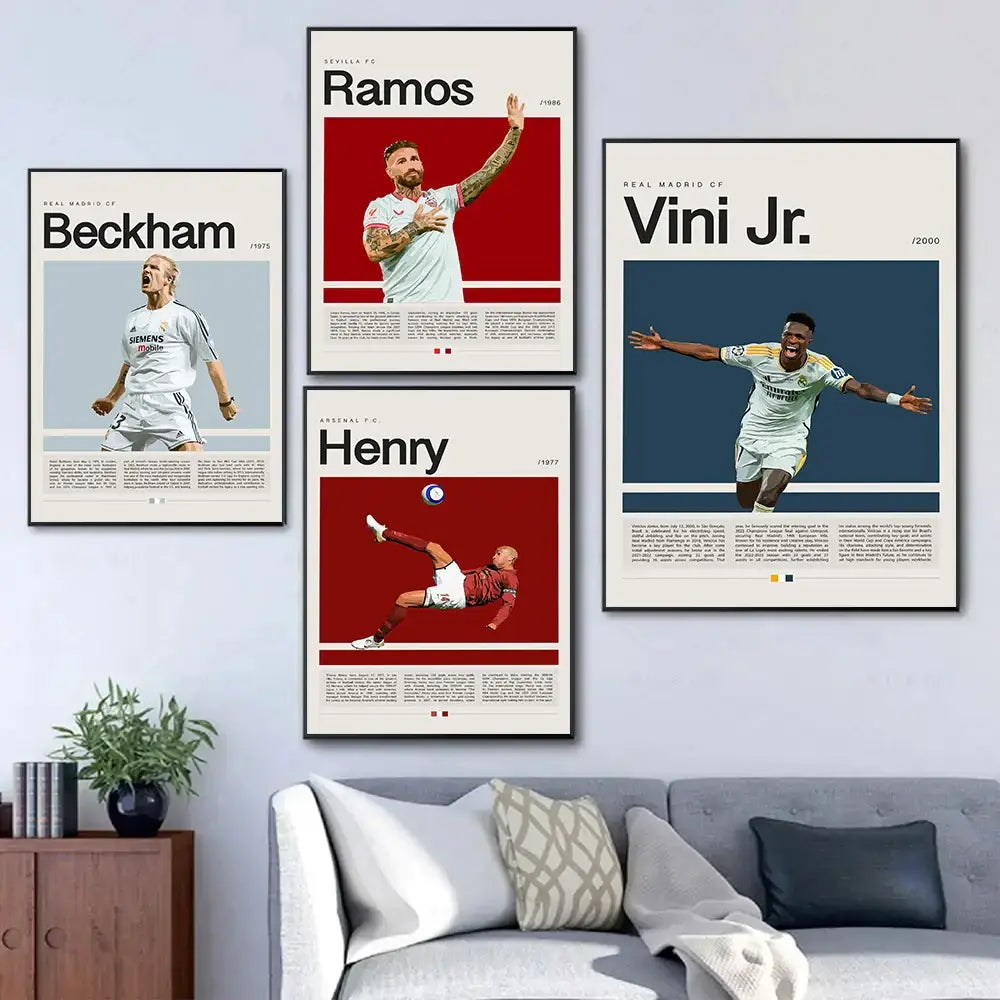DecorBites™ Football Star Champion Poster Canvas Wall Art