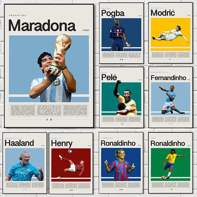DecorBites™ Football Star Champion Poster Canvas Wall Art