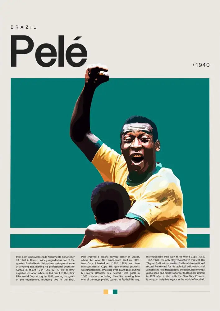 DecorBites™ Football Star Champion Poster Canvas Wall Art