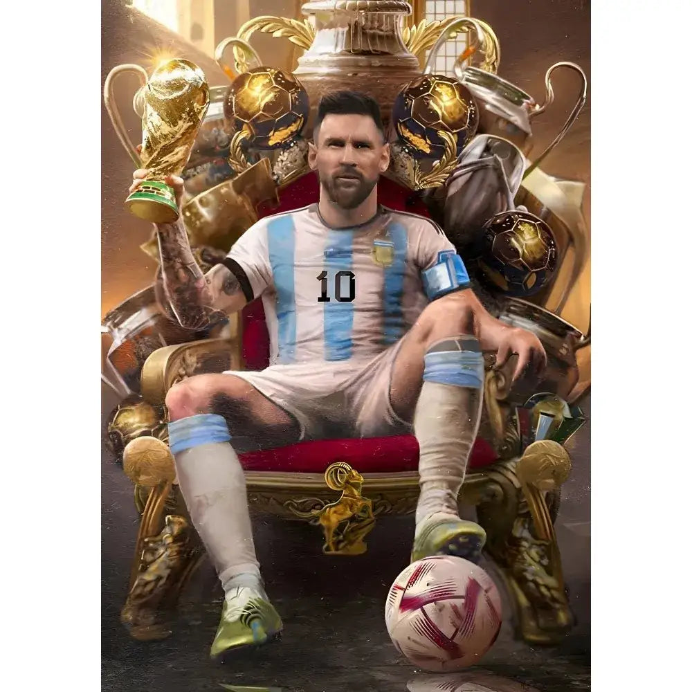 DecorBites™ Football Star M-Messi Poster for Home Decor