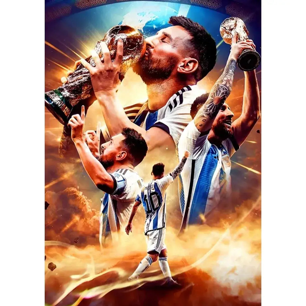DecorBites™ Football Star M-Messi Poster for Home Decor