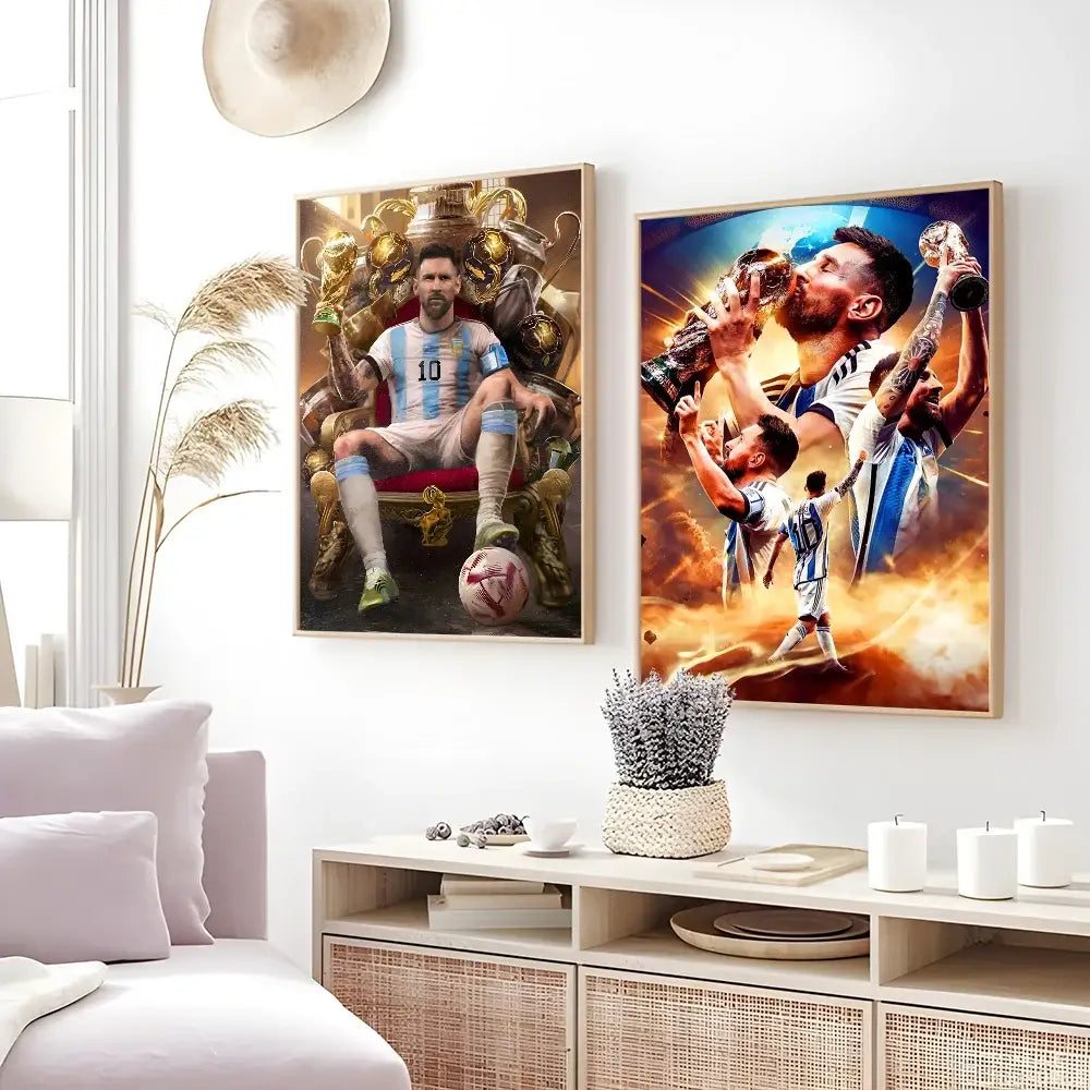 DecorBites™ Football Star M-Messi Poster for Home Decor