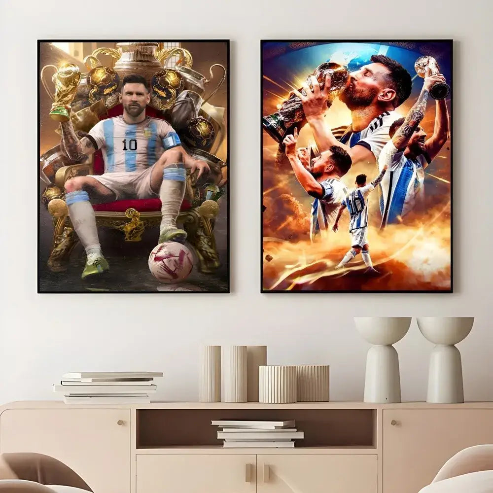 DecorBites™ Football Star M-Messi Poster for Home Decor