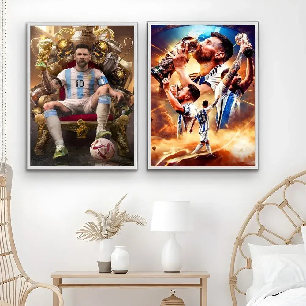 DecorBites™ Football Star M-Messi Poster for Home Decor