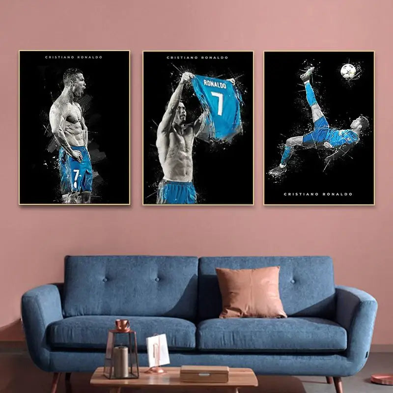 DecorBites™ Football Star Posters Canvas Prints for Home Decor