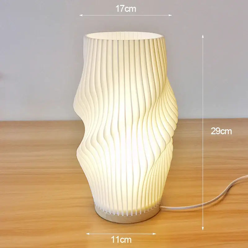 DecorBites™ French cream style 3D desk lamp ins internet red pleated bedroom bedside lamp study coffee shop card seat atmosphere lamp