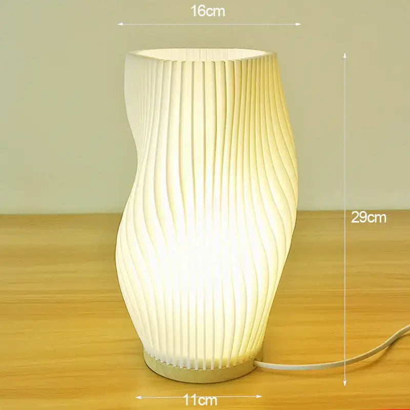 DecorBites™ French cream style 3D desk lamp ins internet red pleated bedroom bedside lamp study coffee shop card seat atmosphere lamp