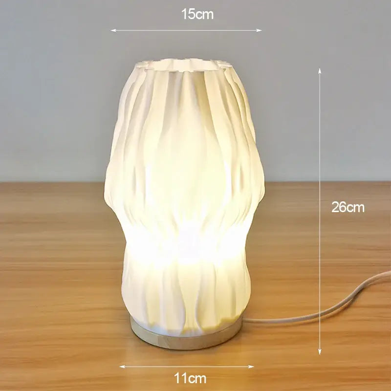 DecorBites™ French cream style 3D desk lamp ins internet red pleated bedroom bedside lamp study coffee shop card seat atmosphere lamp
