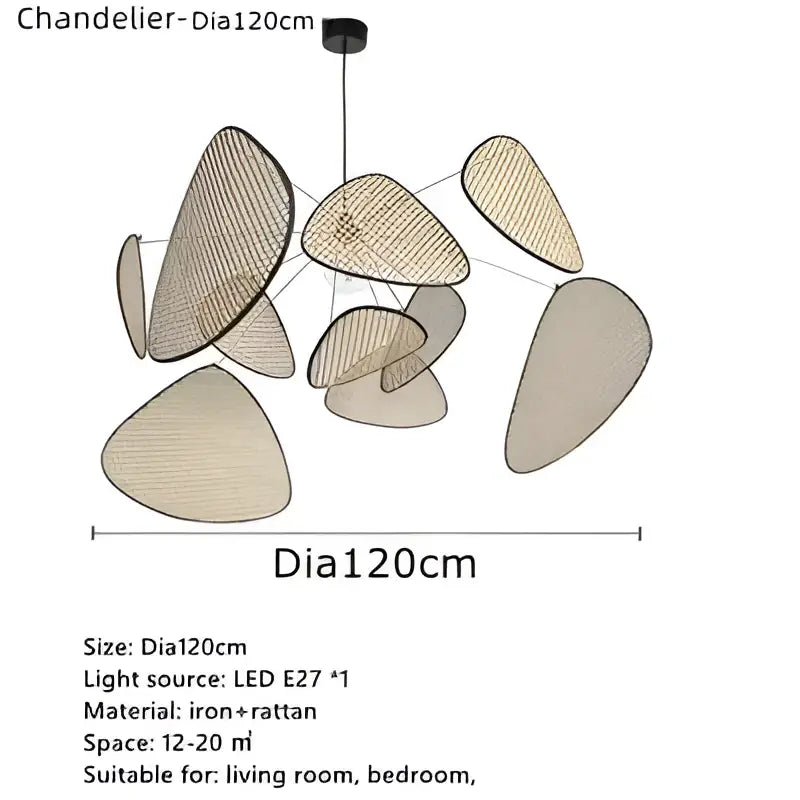 DecorBites™ French Design Rattan Chandelier for Home Lighting