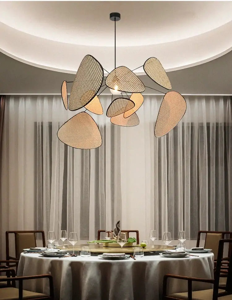 DecorBites™ French Design Rattan Chandelier for Home Lighting