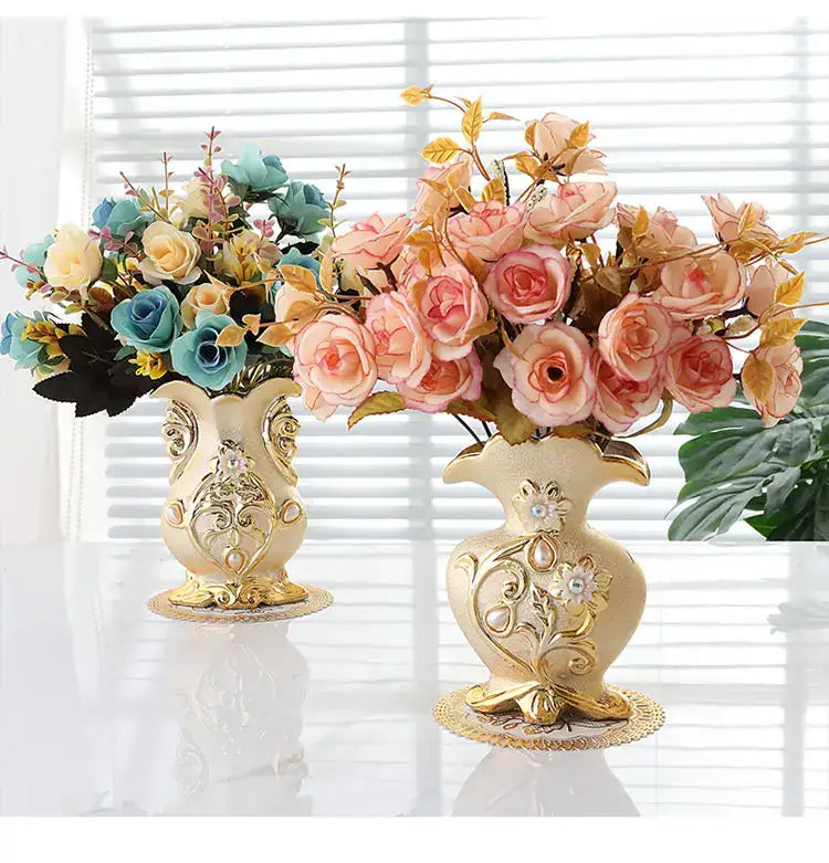 DecorBites™ Frosted Porcelain Flower Vase for Home Decor