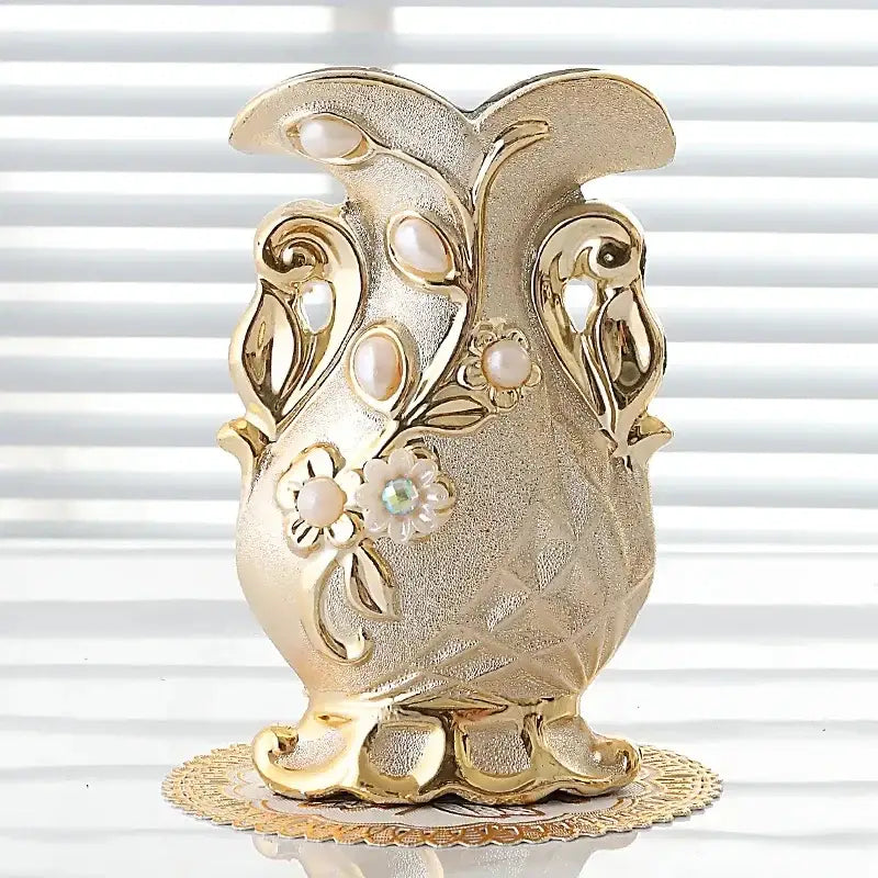 DecorBites™ Frosted Porcelain Flower Vase for Home Decor