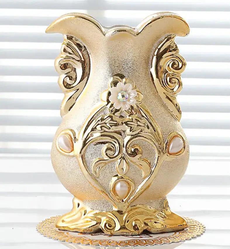 DecorBites™ Frosted Porcelain Flower Vase for Home Decor
